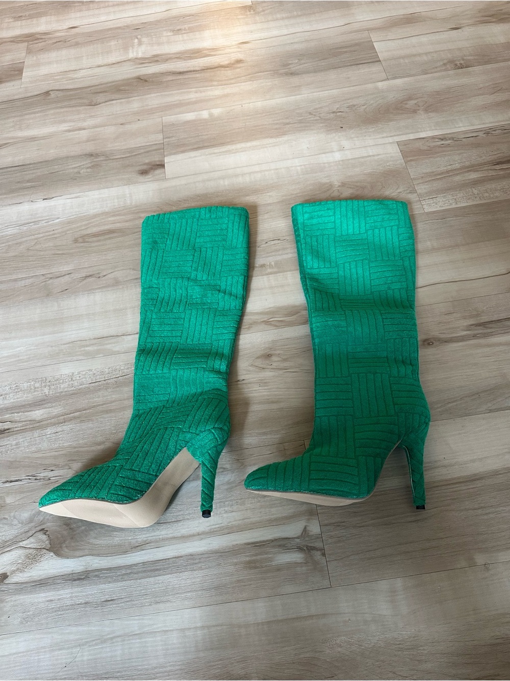 Emerald Green High Heel Knee Boots